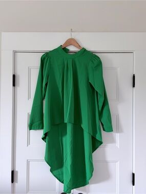 BUNDLE OF THREE High-Low Long Sleeve Tunic Tops Green Burgundy Black Blouses
